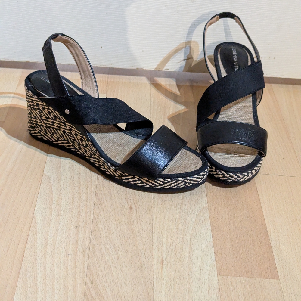 Black Wedge Sandals